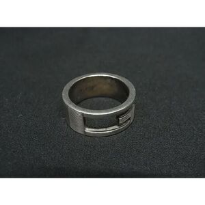 Gucci G Logo Wide Band Ring Sterling Silver Size 5.25